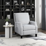 Lexicon Push Back Recliner Chair, Reclining Sofa Armchair, Modern Recliner Sofa Chair with Footrest, Chenille Fabric Recliner Arm Chair, Single Sofa Accent Chair for Living Room/Office/Apartment, Grey Lexicon