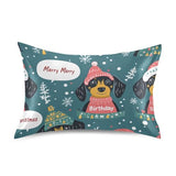 Bokkoy Soft and Silky Satin Pillow Case with Cute Cartoon Dachshunds Wrinkle Resistance for Standard, Queen, and King Sizes - Single Pack Sales Bokkoy