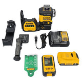 DEWALT 12V/20V MAX XR Line Laser, High Precision 3 X 360, Green, Battery and Charger Included (DCLE34033D1) DEWALT