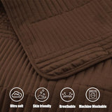 Whale Flotilla Ultra Soft Twin Quilt Bedding Set, Lightweight Microfiber Brown Quilts Bedspreads Twin Size, 2 Piece Ultrasonic Geometric Coverlet Bed Cover for All Seasons Whale Flotilla