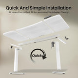 Veken 63 x 28 Inch Electric Standing Desk, Sit to Stand Up, Work Home Office Computer Table for Study, Walking Pad, Writing, and Games, Wooden Desktop Desks, White Veken