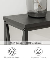 Masupu 70.9" Console Table with Power Outlet, Modern Narrow Long Sofa Table Behind Couch, Skinny Entry Table, Industrial Sofa Table with Metal Frame for Hallway, Living Room, Classic Black Masupu