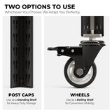 HOMEDANT House 5-Tier Metal Boltless Rolling Cart Shelf Rack Casters Heavy Duty Laminated Wheel Shelving Unit Adjustable Storage Shelves Organizer Kitchen Garage 36.2" W x 16.5" D x 69.5" H 1Pack HOMEDANT