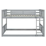 LZ LEISURE ZONE Full Over Full Bunk Bed, Wood Full Bunk Bed with Ladder, No Box Spring Needed, Gray LZ LEISURE ZONE