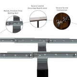 Banzeem Extendable Dining Table with Storage, Transformer Extra Console Table for 1-12 People, Folding Space Saving Dining Room Table with Built-in Outlet for Homes, Apartments, Walnut Black Banzeem