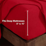 Bare Home Super Soft Fleece Sheet Set - Twin Size - Extra Plush Polar Fleece, No-Pilling Bed Sheets - All Season Cozy Warmth (Twin, Red) Bare Home