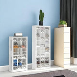 Hzuaneri Shoe Storage Cabinet, 36 Pairs Free Standing Closet Organizer, 9 inch Widened Cell Wood Shoe Organizer, 12 Tiers Vertical Space Saving Shoe Rack for Entryway, Cloakroom, White SR20703X Hzuaneri