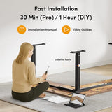 CubiCubi L Shaped Standing Desk 63 x 55 Inch Adjustable Height, Electric Corner Desk, Sit Stand Home Office Desk with Splice Board, Rustic Brown CubiCubi