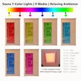 1-Person Far Infrared Sauna with Red Light Therapy – Compact Canadian Hemlock Wood Indoor Home Spa, 4 Fast Heating Panels (1000W 110V), Bluetooth, 7-Color LED & Timer – 65.4" Tall (Fits Small Spaces) DCCSONA