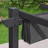 PURPLE LEAF Pergola Shade Cover for 10' X 12' Deck Porch Outside Outdoor Retractable Durable Fabric Canopy Replacement Top Only Gray PURPLE LEAF