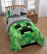 Jay Franco Minecraft Creeper 5 Piece Full Bed Set - Includes Reversible Comforter & Sheet Set - Super Soft Fade Resistant Microfiber - (Official Minecraft Product) Jay Franco