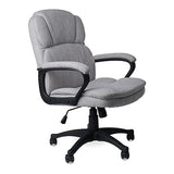 CLATINA Ergonomic Executive Cloth Office Chair, Fabric Desk Chair with Upholstered Swivel Adjustable Height Thick Padding Headrest and Armrest for Home Office Grey CLATINA