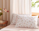 Erwinmu Floral Comforter Set Queen Size - 3 Pieces Pink White Floral Comforter Bedding Sets Reversible Pattern,Queen Bed in a Bag with Flowers Comforter and 2 Pillowcases Erwinmu