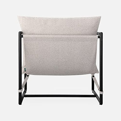 ZINUS Aidan Sling Accent Chair, Metal Framed Armchair with Shredded Foam Cushioning, Oatmeal