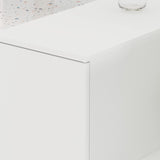 Homsee Modern Reception Desk Counter with 2 Lockable Doors & 6 Storage Compartments, Office Wooden Computer Desk with 2 Cabinets & Adjustable Shelves, White and Brown (70.9”L x 23.6”W x 43.3”H) Homsee