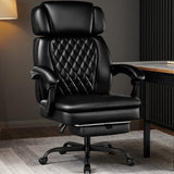 400lbs Executive Office Chair with Foot Rest for Heavy People, Ergonomic Big and Tall Desk Chair with Adjustable Headrest, High Back PU Leather Comfy Heavy Duty Computer Chair with Spring Cushion WAILOR