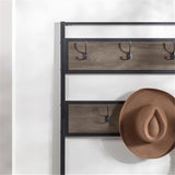 Walker Edison August Modern Farmhouse X Back Hall Tree with Bench, 72 Inch, Grey Wash Walker Edison