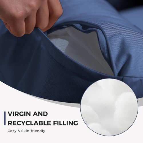 Grand patio 7-Piece Wicker Patio Furniture Set, Retro Outdoor Conversation Set Sectional Sofa with Water Resistant Blue Thick Cushions and Coffee Table, Brown Grand patio