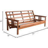 HomeStock Futon Frame Set with Mattress - Converts to Bed - Hardwood Sofa for Living Rooms Frame Only/Barbados HomeStock