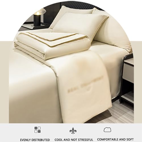 RDIAYDN Summer Duvet, Cool Quilt Single Ice Silk Summer Duvet, Light and Thin Summer Duvet, Lightweight and Breathable, Cooling Blanket, Machine Washable (A, 150 x 200 cm) RDIAYDN