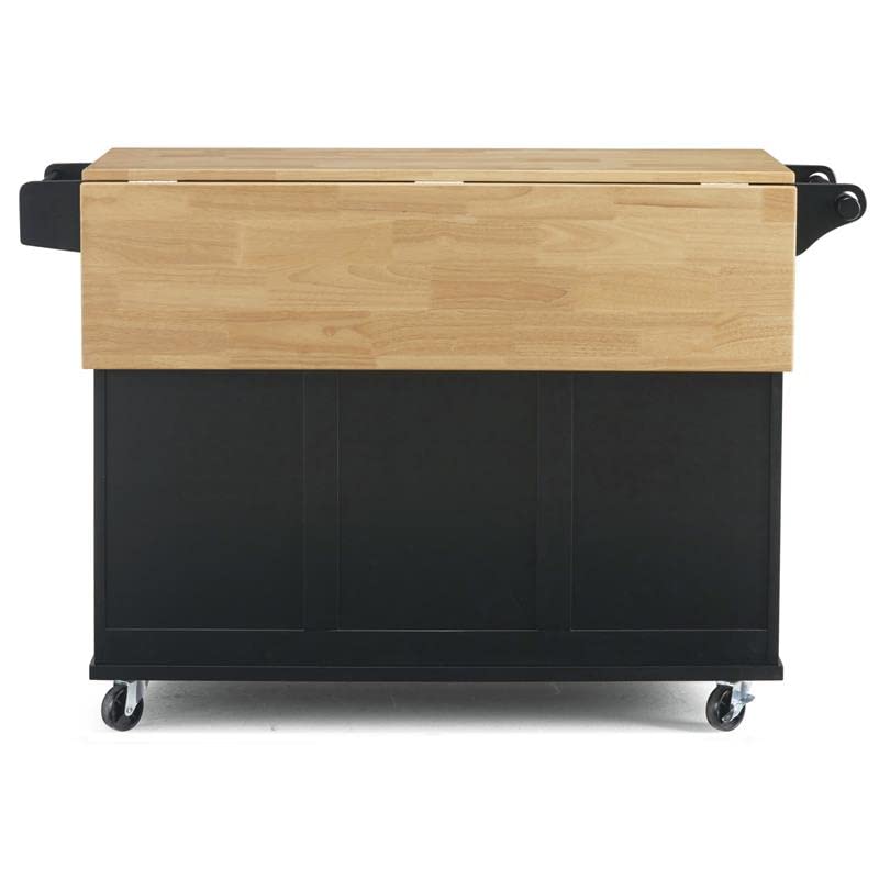 Pemberly Row Modern/Contemporary Wood Kitchen Cart in Black Pemberly Row