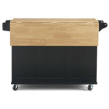 Pemberly Row Modern/Contemporary Wood Kitchen Cart in Black Pemberly Row