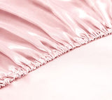 MILVOWOC Twin Satin Sheet - Light Pink, Soft Bottom Fitted Sheet - 1 Piece MILVOWOC