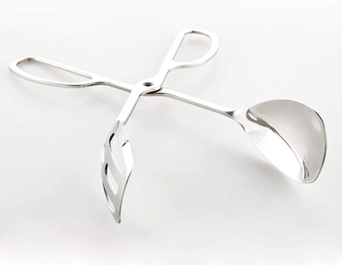 KEBE 2-PACK Serving Tongs for Buffet Party Catering, Thickening Food Serving Salad Cake Bread Kitchen Tongs, Stainless Steel KEBE