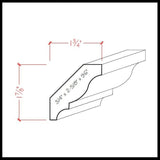 EWCR11 Colonial Crown Moulding Trim, 3/4" x 2-5/8", Red Oak, 94" Newmouldings