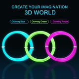 Kretrum 3D Pen Filament Refills 40 Colors, 3D Printer PLA 1.75mm Filament,Each Color 3M, Total 120M (394 Feets), Sparkly Glitter Transparent Glowing Filament, Compatible with MYNT3D SCRIB3D 3D Pens Kretrum