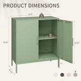 GirthIron Metal Locker Storage Cabinet with Adjustable Shelves, 2 Door Accent Cabinet Green Locking Tool File Cabinet Organizer for School Classroom,Bedroom,Gym Home Office,Entryway and Hallway GirthIron