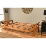Maykoosh Queen Futon Frame - Hardwood Sofa Bed with Folding Design - Butternut Maykoosh