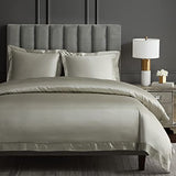 HiEnd Accents High Shine Satin 3 Piece Duvet Cover Set, King Size, Champagne Solid Color, Classic Traditional Modern Style Luxury Bedding, 1 Comforter Cover and 2 Pillowcases H HIEND ACCENTS
