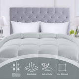 Utopia Bedding Comforters Twin Size, All Season Duvet Insert, Down Alternative Box Stitched Bed Comforter with Corner Tabs, Machine Washable (Light Grey) Utopia Bedding