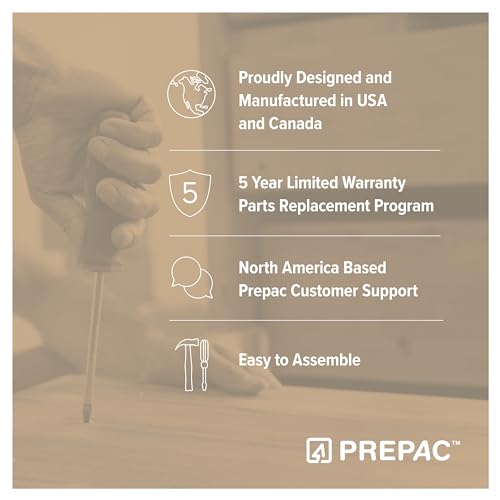 Prepac Yaletown 4 Panel Door Console Table with Storage, Oak Storage Cabinet with Doors and Shelves, Sideboard Storage Cabinet 60" W x 32" H x 16" D, OCBG-2220-1 Prepac