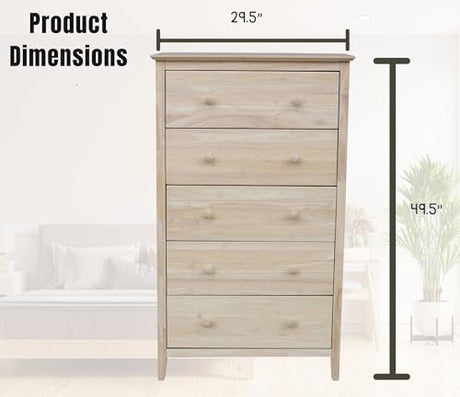 International Concepts Dresser with 5 Drawers ,Unfinished IC International Concepts