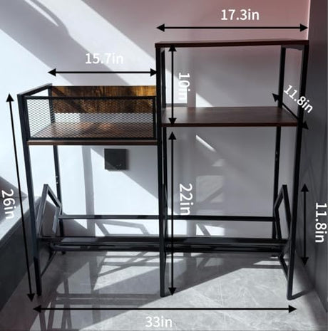 JinMing Vinyl Record Player Stand, Heavy-Duty Audio Cabinet for Records, Turntable, Receiver, Speakers, Wood Media Console for Living Room, Retro Industrial Style JinMing