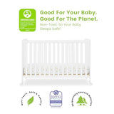 Simmons Kids Aria Full Size Portable Folding Crib - Greenguard Gold Certified, Bianca White