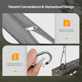 VINGLI 4 FT Rattan Porch Swing Outdoor Support 800 LBS with Cushions & Adjustable Chains, Patio Wicker Swing Bench Chair for Garden, Yard, Lawn, Tree, Grey VINGLI