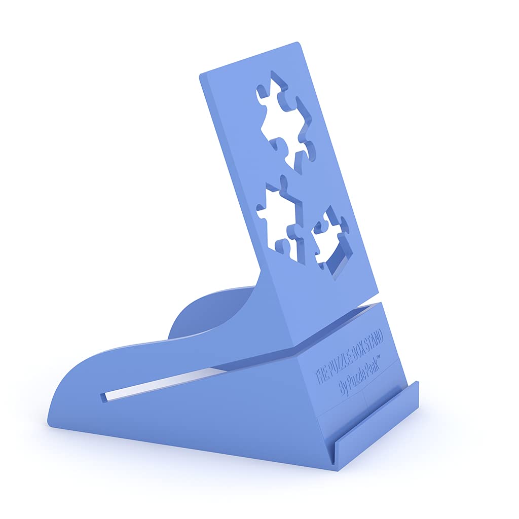 Puzzle Peak All-in-One Jigsaw Puzzle Box Stand and Puzzle Poster Holder Accessory for All Puzzlers - Blue Puzzle Peak