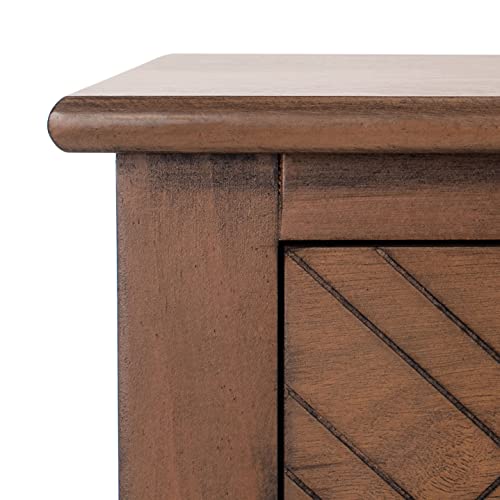 SAFAVIEH Home Collection Peyton Brown 3-Drawer Lower Shelf Console Table CNS5705C SAFAVIEH