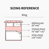 EVERLY Linen Sheets Set King Size,100% French Stonewash Pure Linen Bed Sheets,4Pieces (1Flat Sheet,1Fitted Sheet,2Pillowcase) Suitable for Hot Sleepers,Not Dyed Deep Pocket Natural Bedding Set EVERLY