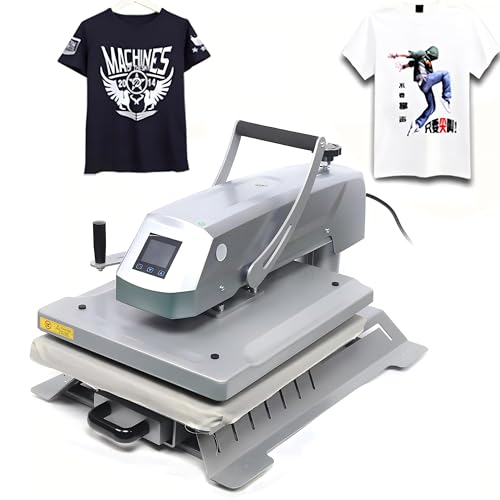 Auto Heat Press Machine, 16" x 20" Professional Swing Away Digital T-Shirt Heat Press Sublimation Clamshell Base Smart Transfer Machine for T Shirts, Sublimation, Heat Transfer Projects HASANEN