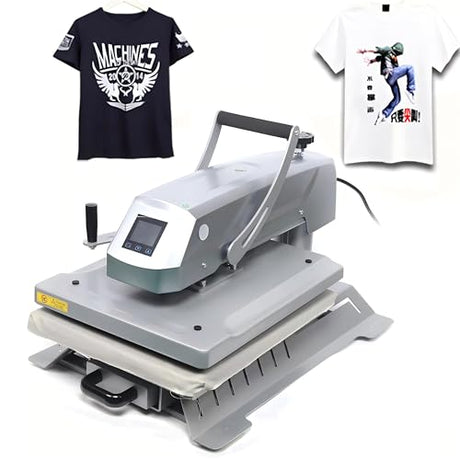Auto Heat Press Machine, 16" x 20" Professional Swing Away Digital T-Shirt Heat Press Sublimation Clamshell Base Smart Transfer Machine for T Shirts, Sublimation, Heat Transfer Projects HASANEN