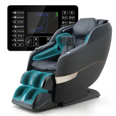 MYNTA 2025 Massage Chair 3D Shaitsu Massage Chair Full Body with 170° Flexible Track, Zero Gravity, Bluetooth Speaker, Airbags & Heating, MC1650(Black)