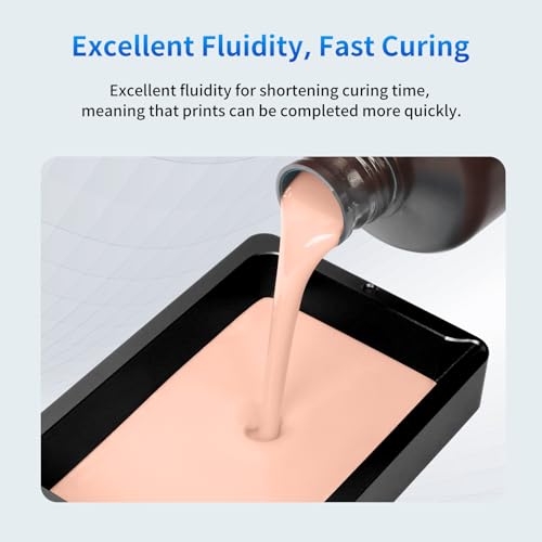 ANYCUBIC 3D Printer Resin, 405nm SLA UV-Curing Resin with High Precision and Quick Curing & Excellent Fluidity for LCD 3D Printing (Light Beige, 1kg)
