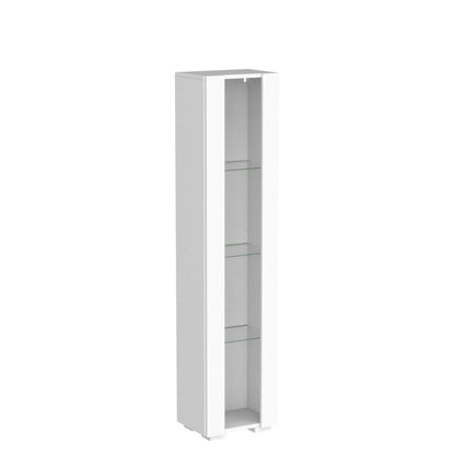 HomVent Modern LED Bookcase Display Cabinet with Glass Doors - Stylish Organiser for Living Room, Bedroom & Office