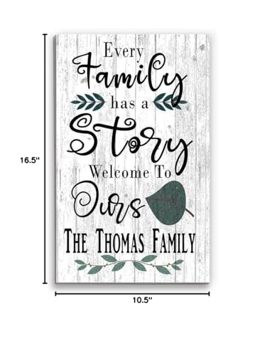 Personalized Family Name Sign Every Family Has A Story Welcome To Ours CUSTOM Rustic Farmhouse Style Wall Decor Housewarming Gift Hanging Solid Wood Saying Wall Art Broad Bay
