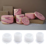 4pcs Cup Shape Candle Jar Silicone Mold with Lid, Handmade Storage Bowl Resin Mould, Flower Pot Vase Concrete, DIY Plaster Cast Cement Rings Jewelry Storage Box Mold