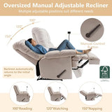 Euthymia Oversized Recliner Chair, Big and Tall Recliner Chairs for Adults 400LBS, Large Recliner Chair, Extra Wide Recliner for Living Room, Cream